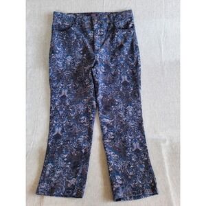 Gloria Vanderbilt Womens 10S Amanda Allover Paisley Baggy Fit ankle Denim Jeans